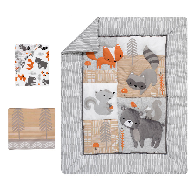 Bedtime Originals Acorn Woodland Fox Raccoon Squirrel and Bear Baby Nursery 3 Piece Crib Bedding Set Reviews Wayfair